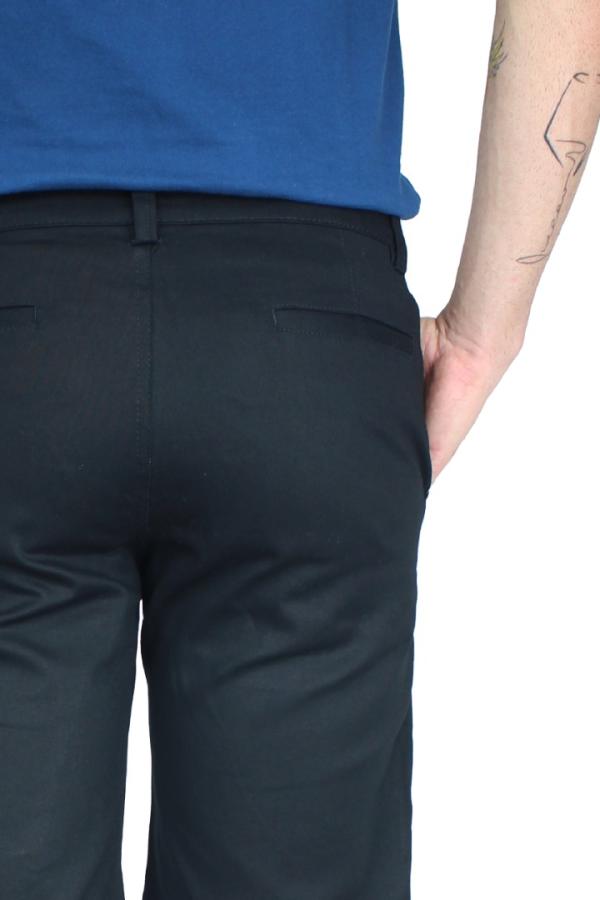 Bermuda Color Negro Slim Fit Stretch De Algodón Para Caballero 